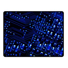 Blue Circuit Technology Image Double Sided Fleece Blanket (small)  by BangZart