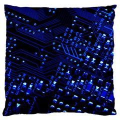 Blue Circuit Technology Image Standard Flano Cushion Case (one Side) by BangZart