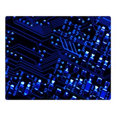 Blue Circuit Technology Image Double Sided Flano Blanket (large)  by BangZart