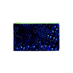 Blue Circuit Technology Image Cosmetic Bag (xs) by BangZart