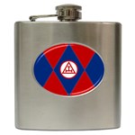 RAC Logo with Colours Hip Flask Front