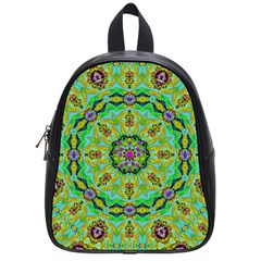 Golden Star Mandala In Fantasy Cartoon Style School Bags (small)  by pepitasart