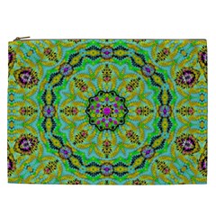 Golden Star Mandala In Fantasy Cartoon Style Cosmetic Bag (xxl)  by pepitasart