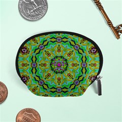 Golden Star Mandala In Fantasy Cartoon Style Accessory Pouches (small)  by pepitasart