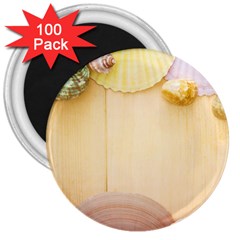 Sea Shell Pattern 3  Magnets (100 Pack) by paulaoliveiradesign