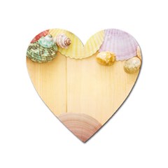 Sea Shell Pattern Heart Magnet