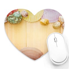 Sea Shell Pattern Heart Mousepads