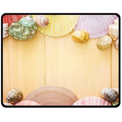 Sea Shell Pattern Fleece Blanket (medium)  by paulaoliveiradesign