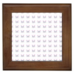 Pink Cute Cat Pattern Framed Tiles