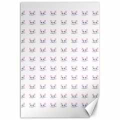 Pink Cute Cat Pattern Canvas 12  X 18  