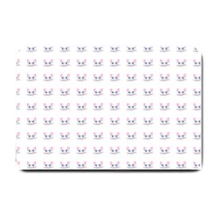 Pink Cute Cat Pattern Small Doormat  by paulaoliveiradesign