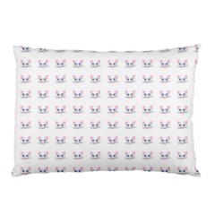 Pink Cute Cat Pattern Pillow Case by paulaoliveiradesign