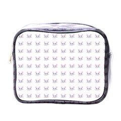 Pink Cute Cat Pattern Mini Toiletries Bags by paulaoliveiradesign