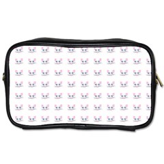 Pink Cute Cat Pattern Toiletries Bags 2-side by paulaoliveiradesign