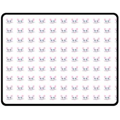 Pink Cute Cat Pattern Fleece Blanket (medium) 