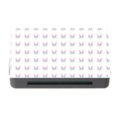 Pink Cute Cat Pattern Memory Card Reader With Cf by paulaoliveiradesign