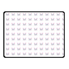 Pink Cute Cat Pattern Double Sided Fleece Blanket (small)  by paulaoliveiradesign