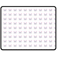 Pink Cute Cat Pattern Double Sided Fleece Blanket (medium) 