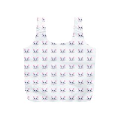 Pink Cute Cat Pattern Full Print Recycle Bags (s) 