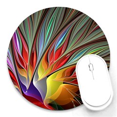 Fractal Bird Of Paradise Round Mousepads by WolfepawFractals