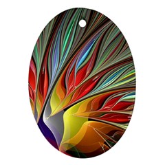 Fractal Bird Of Paradise Oval Ornament (two Sides) by WolfepawFractals