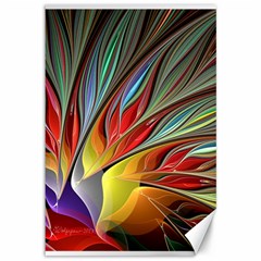 Fractal Bird Of Paradise Canvas 12  X 18   by WolfepawFractals