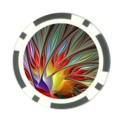 Fractal Bird Of Paradise Poker Chip Card Guard by WolfepawFractals