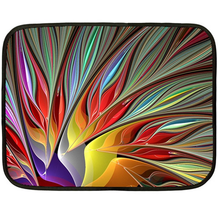 Fractal Bird Of Paradise Double Sided Fleece Blanket (Mini) 