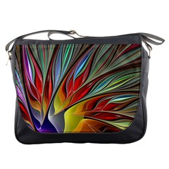 Fractal Bird Of Paradise Messenger Bags by WolfepawFractals