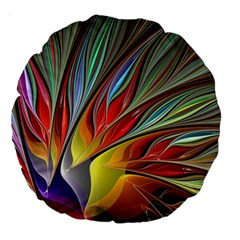 Fractal Bird Of Paradise Large 18  Premium Round Cushions