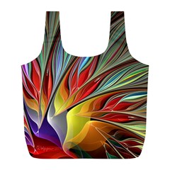 Fractal Bird Of Paradise Full Print Recycle Bags (l)  by WolfepawFractals