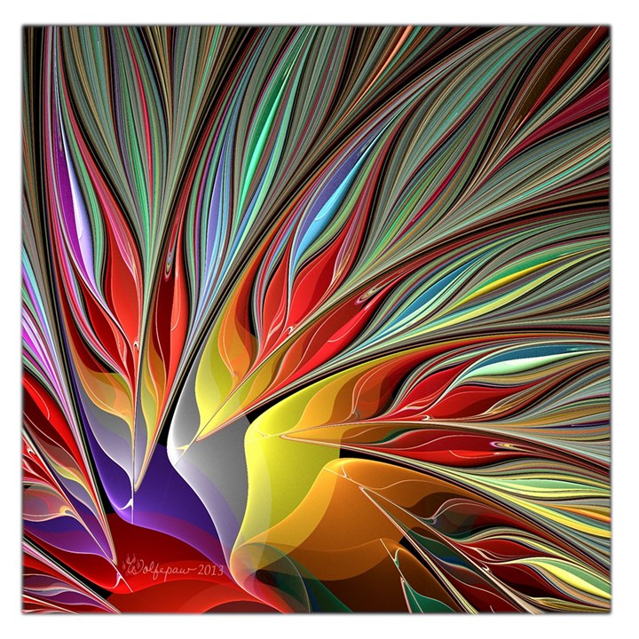 Fractal Bird Of Paradise Large Satin Scarf (Square)