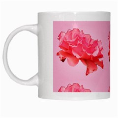 Pink Floral Pattern White Mugs