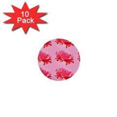 Pink Floral Pattern 1  Mini Buttons (10 Pack) 