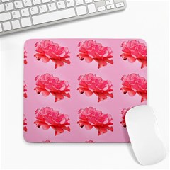 Pink Floral Pattern Large Mousepads by paulaoliveiradesign