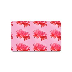 Pink Floral Pattern Magnet (name Card) by paulaoliveiradesign