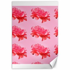 Pink Floral Pattern Canvas 12  X 18  