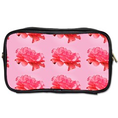 Pink Floral Pattern Toiletries Bags 2-side by paulaoliveiradesign