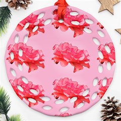 Pink Floral Pattern Ornament (round Filigree) by paulaoliveiradesign