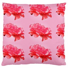 Pink Floral Pattern Large Cushion Case (one Side) by paulaoliveiradesign