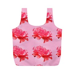 Pink Floral Pattern Full Print Recycle Bags (m)  by paulaoliveiradesign