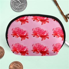 Pink Floral Pattern Accessory Pouches (medium)  by paulaoliveiradesign