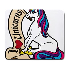 I Love Unicorn  Large Mousepads by ninabolenart