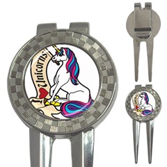 I Love Unicorn  3-in-1 Golf Divots by ninabolenart