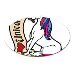 I Love Unicorn  Oval Magnet by ninabolenart