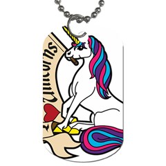 I Love Unicorn  Dog Tag (one Side) by ninabolenart