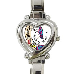 I Love Unicorn  Heart Italian Charm Watch