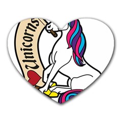 I Love Unicorn  Heart Mousepads by ninabolenart