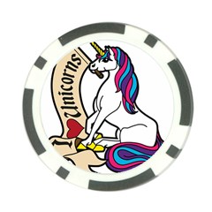 I Love Unicorn  Poker Chip Card Guard