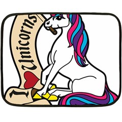 I Love Unicorn  Double Sided Fleece Blanket (mini)  by ninabolenart